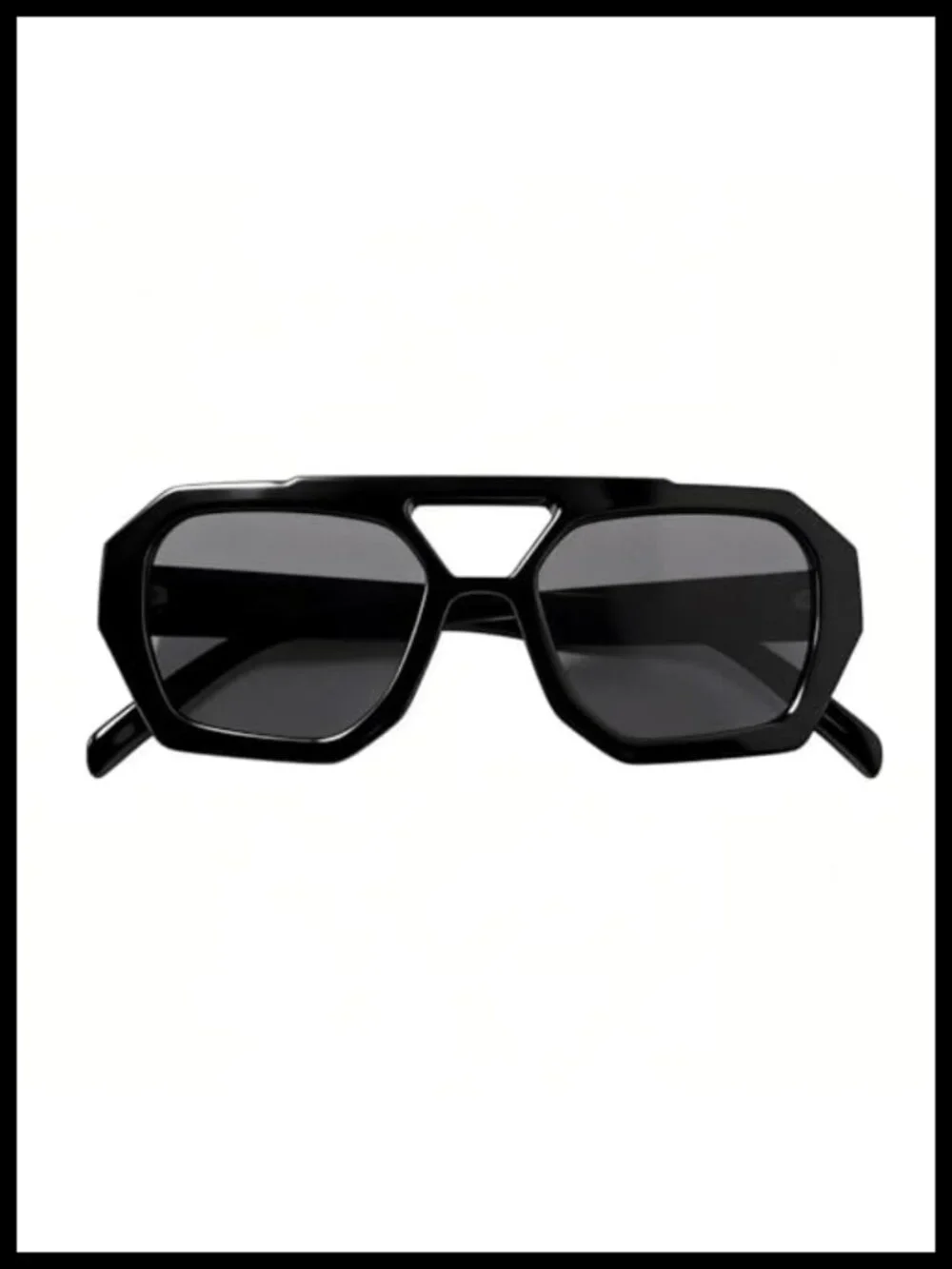 Oversized Flat Top Sunglasses Retro Square Aviator Double Bridge UV400